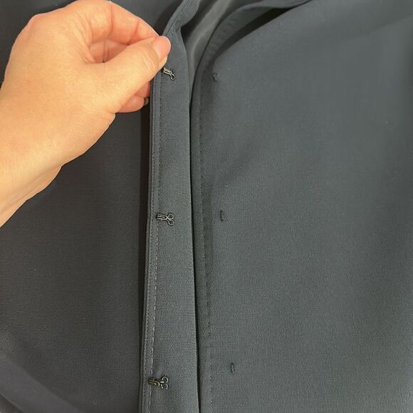 Kasper Navy Blue Collared Blazer Jacket Size 10 P - Picture 5 of 10